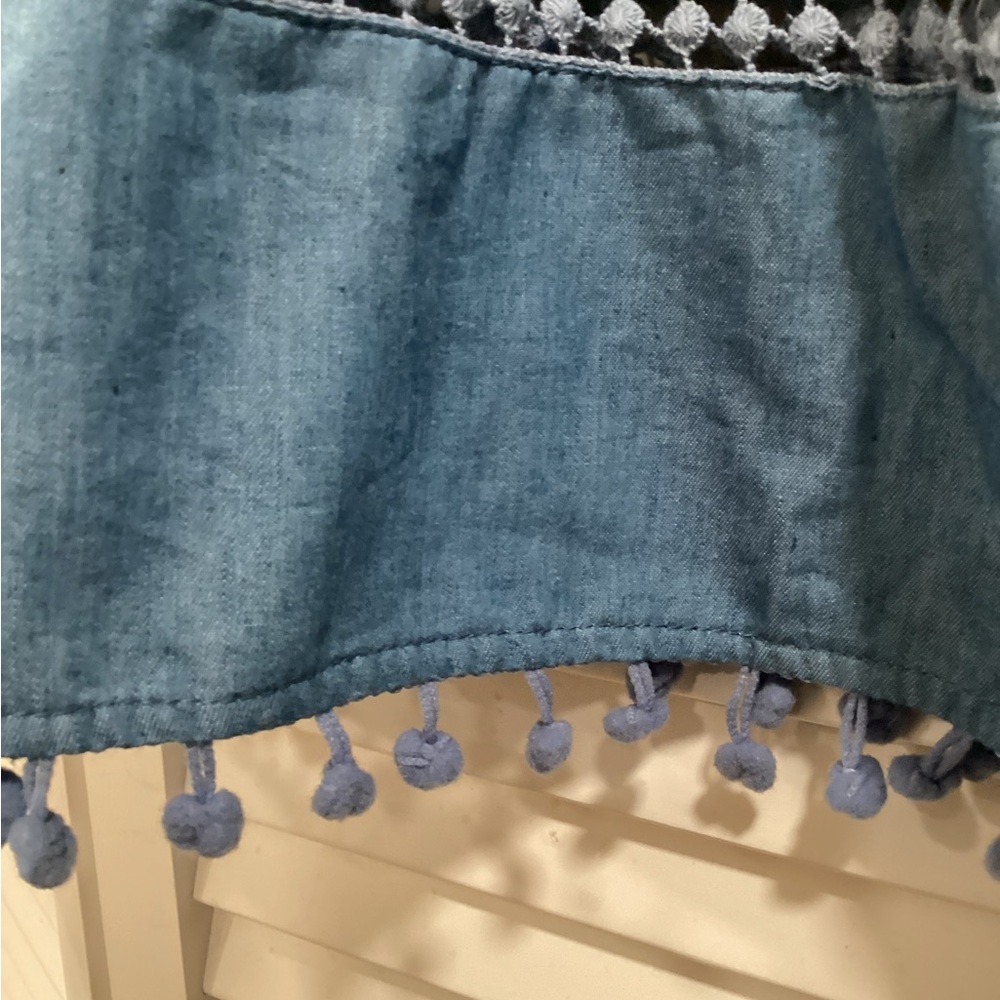 POL Ruffled Embroider boho Tunic Top S - Picture 6 of 10